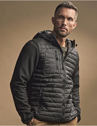 TEE-9628-Mens Hooded Crossover Jacket